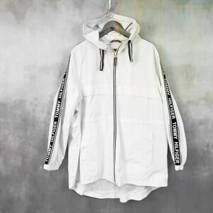 Tommy Hilfiger Womens Windbreaker Jacket XL Streetwear Y2K Logo Athleisure Retro